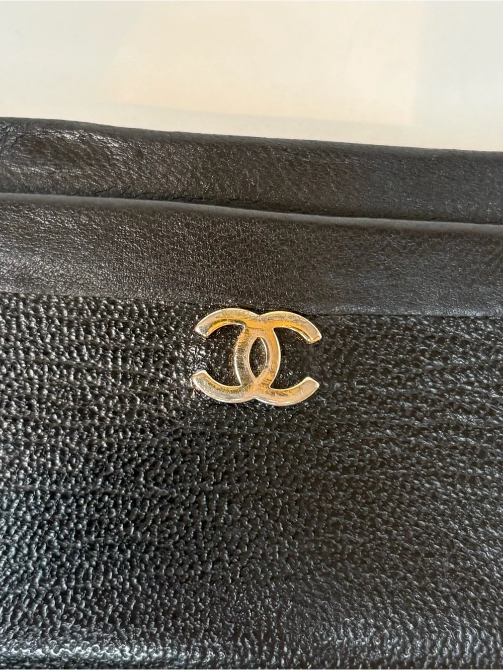 CHANEL Black Leather Card Holder